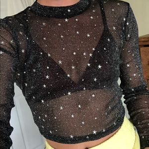 Mint Vanilla Sheer Star Top